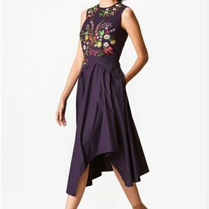 Eshakti Asymmetrical Hem Floral Dress‎
